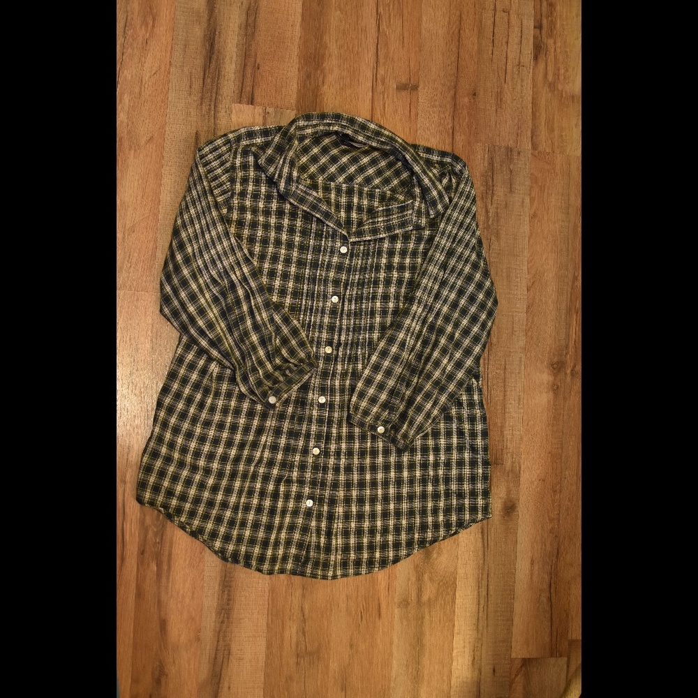 GAP | Green Plaid Flannel Button Down